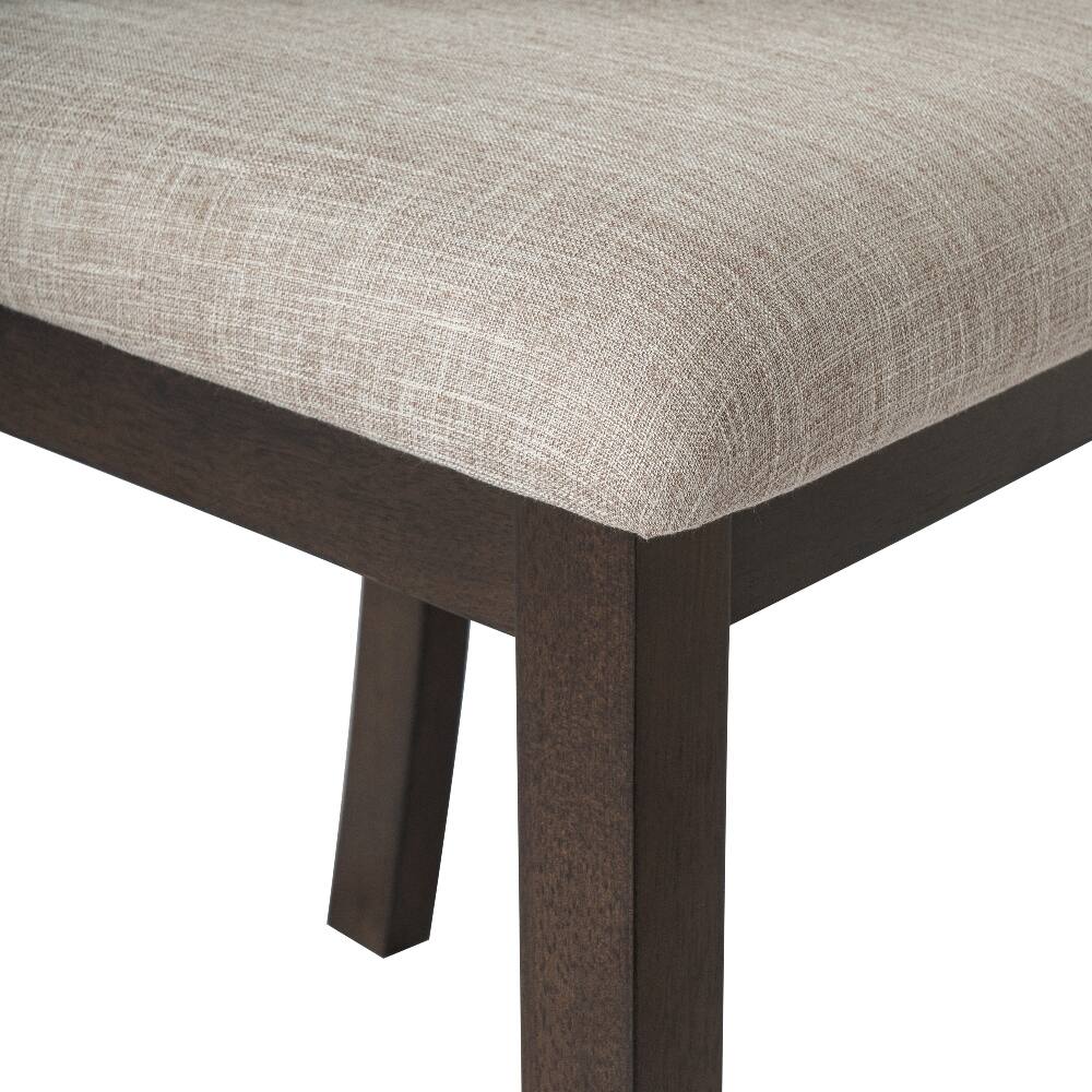 Alt View 7. Loheer - Loheer Dining Chairs Set of 2 Mid-Century Modern Upholstered Espresso Beige - Espresso + Beige.