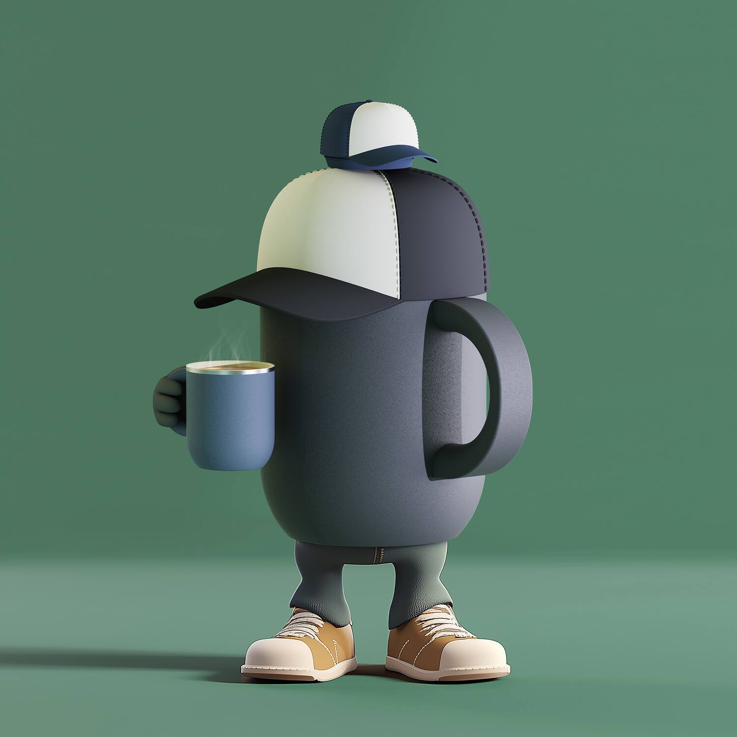 Left. Asobu - 13-Oz Happy Hat Insulated Mug - Black.