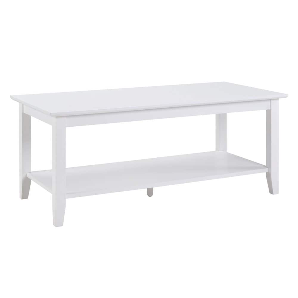 Coaster Co. of America - American Heritage Rectangle Coffee Table with Shelf - White