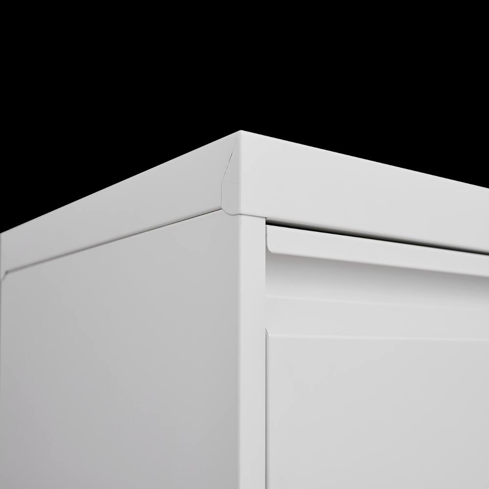 Alt View 7. Loheer - Loheer 3 Drawer Vertical File Cabinet with Lock Narrow Metal Steel Storage Cabinet for Home Office White.