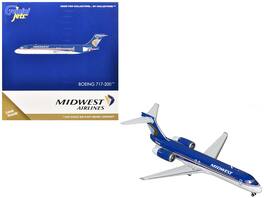 Boeing 717-200 Commercial Aircraft "Midwest Airlines" (N920ME) 1/400 Diecast Model Airplane by GeminiJets - Blue and White