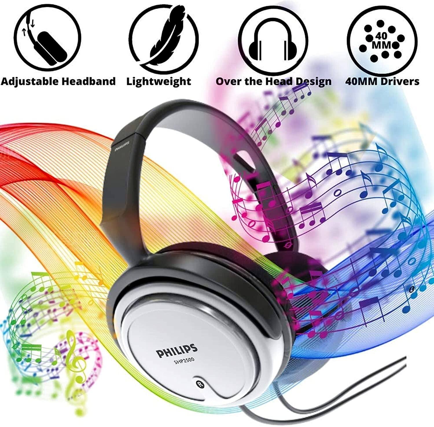 Adjustable Headband Lightweight Over the Head Design 40MM Drivers PHILIPS SHP2500