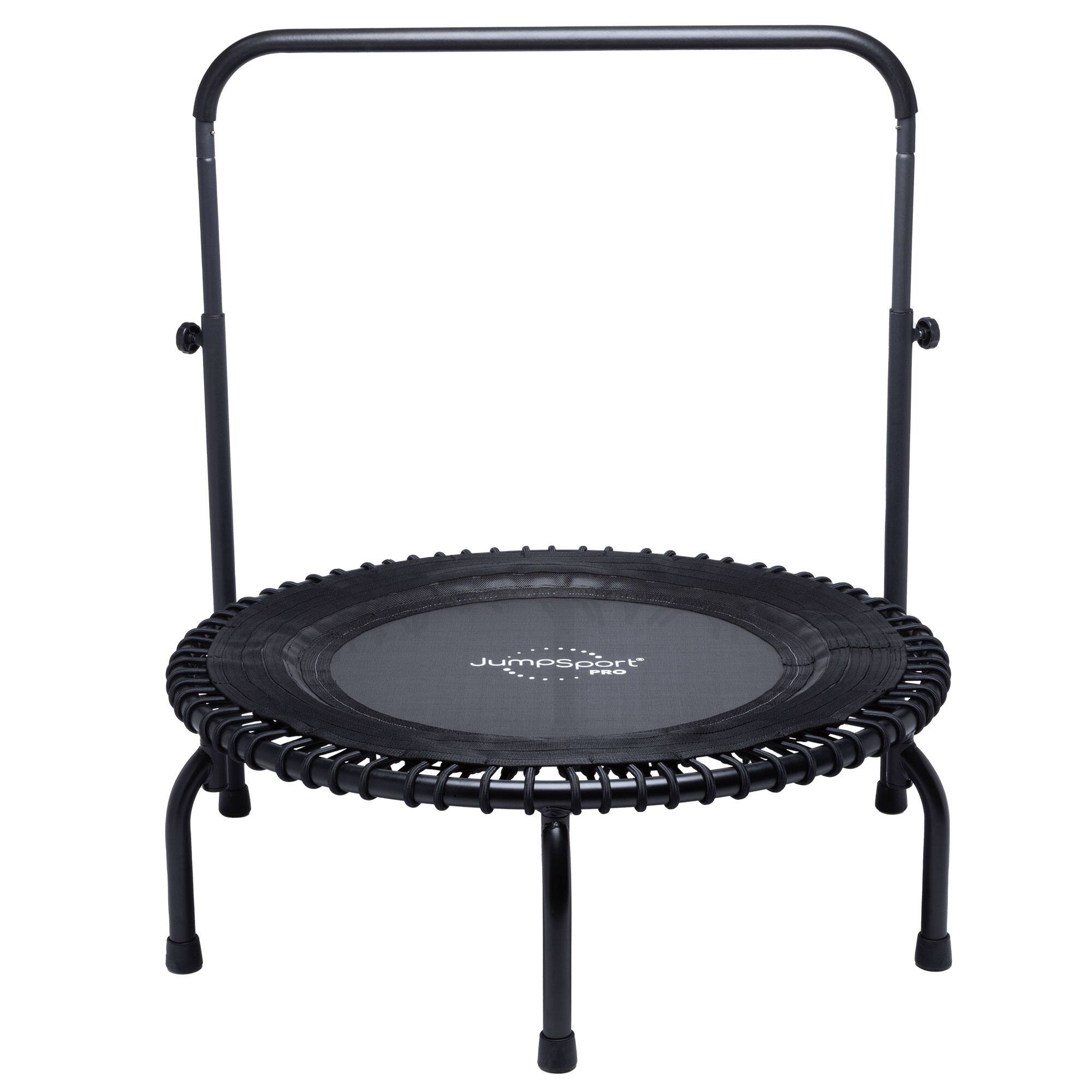 JumpSport - 350 PRO Lightweight 39-Inch Adults Fitness Trampoline & Handle Bar - Black