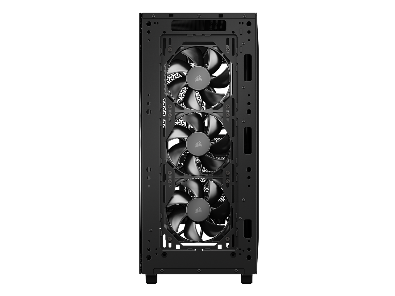 Alt View 2. CORSAIR - CORSAIR 3200D RS Mid-Tower Case - 360mm Rad, BTF/Zero/Stealth Compatible, Angled GPU Fan Mount, Smoke - Smoke.