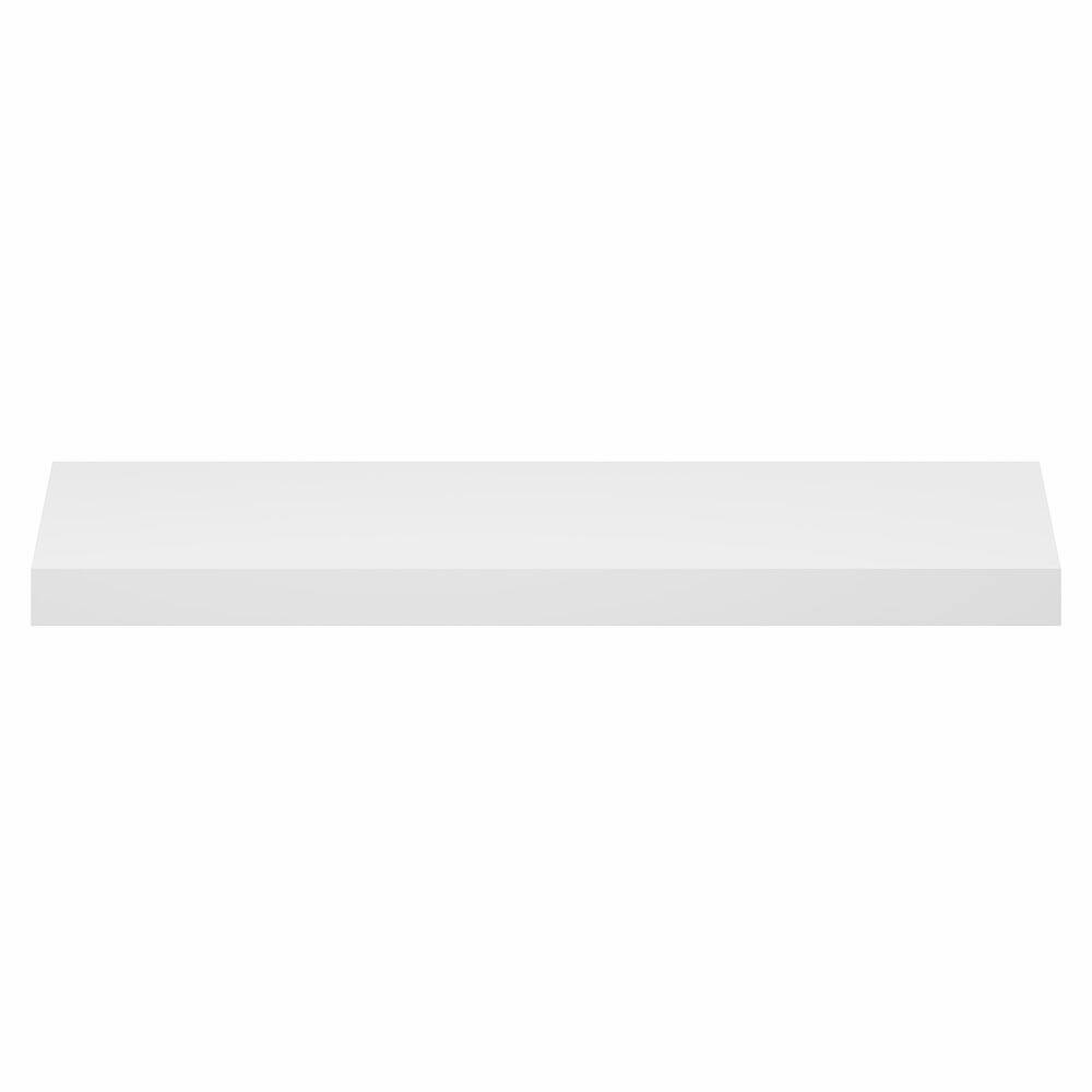 Left. Furinno - TANNA Floating Shelves for Wall, Thick Shelf 9 x 35 Wall Shelf, Wall Mounted Floating Shelf with Invisible Brackets - White.