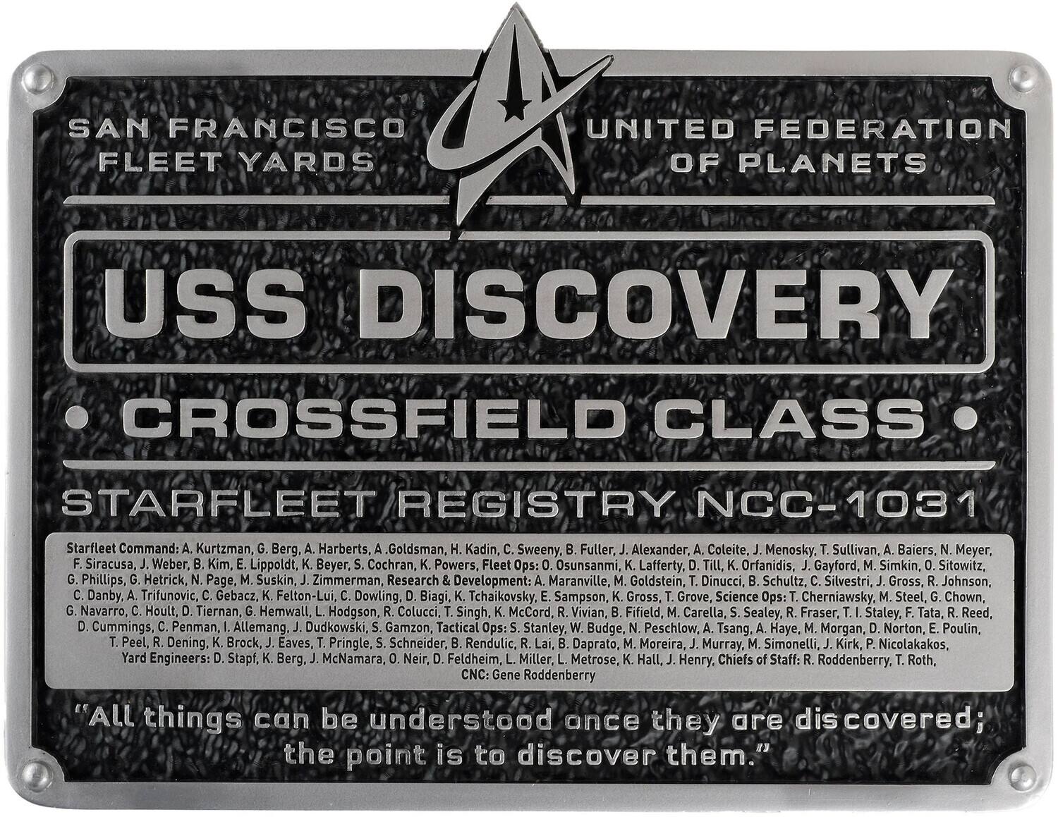 Star Trek: Discovery - Resin Dedication Plaque - U.S.S. Discovery - COLLECTIBLES