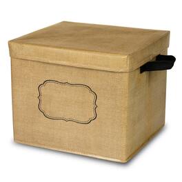 Teacher Created Resources - Burlap Design Storage Box with Lid