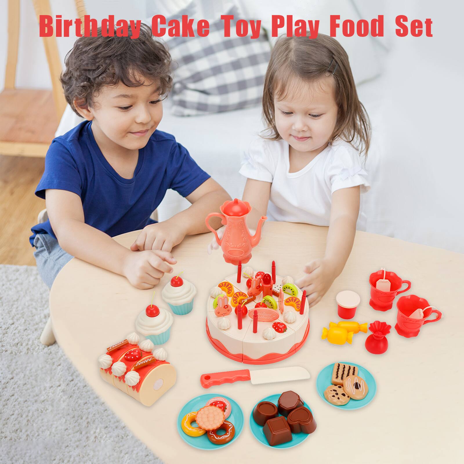 Birthday Cake Toy Play Food Set