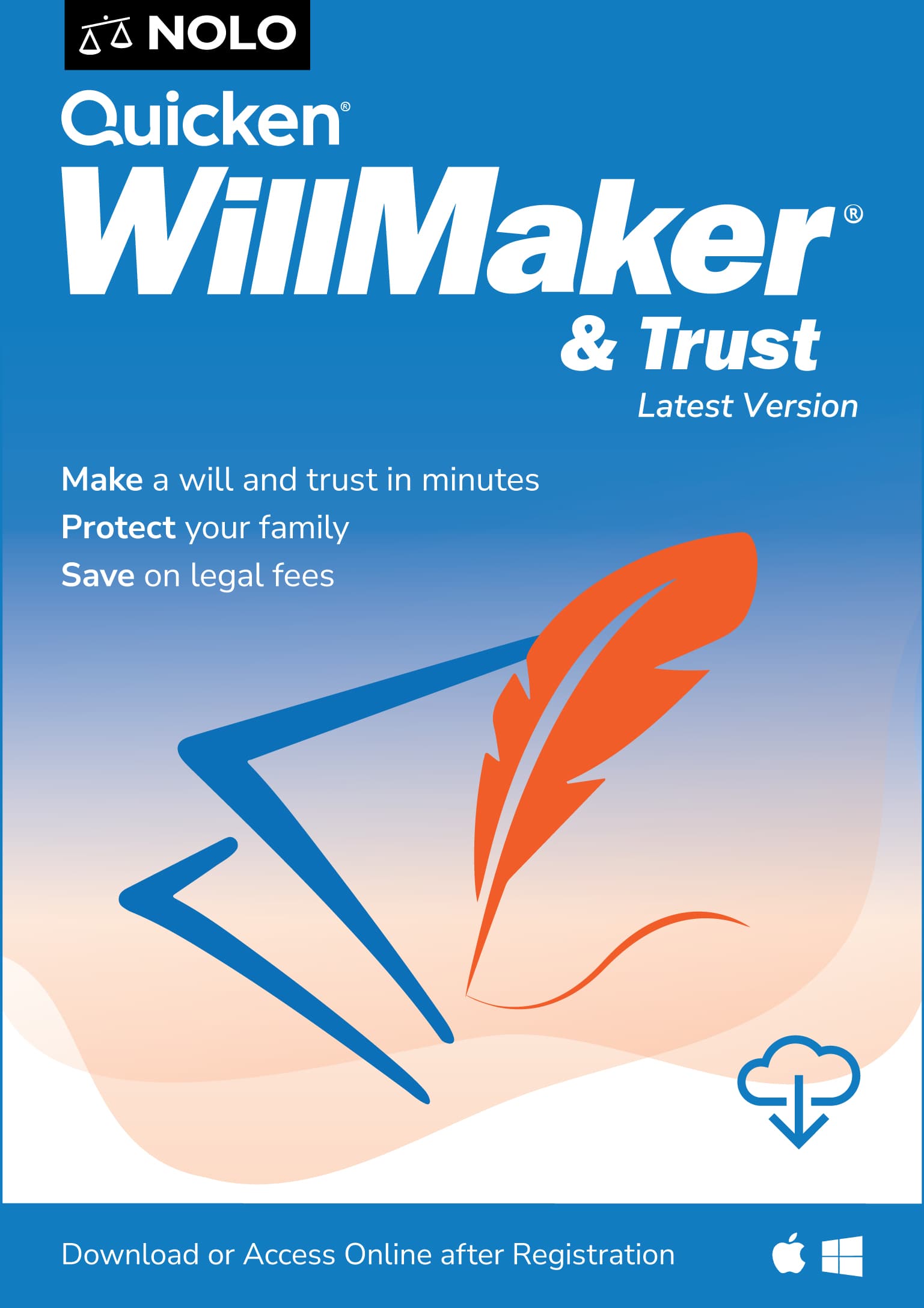 NOLO
Quicken WillMaker & Trust
Latest Version
Make a will and trust in minutes
Protect your family
Save on legal fees
Download or Access Online after Registration