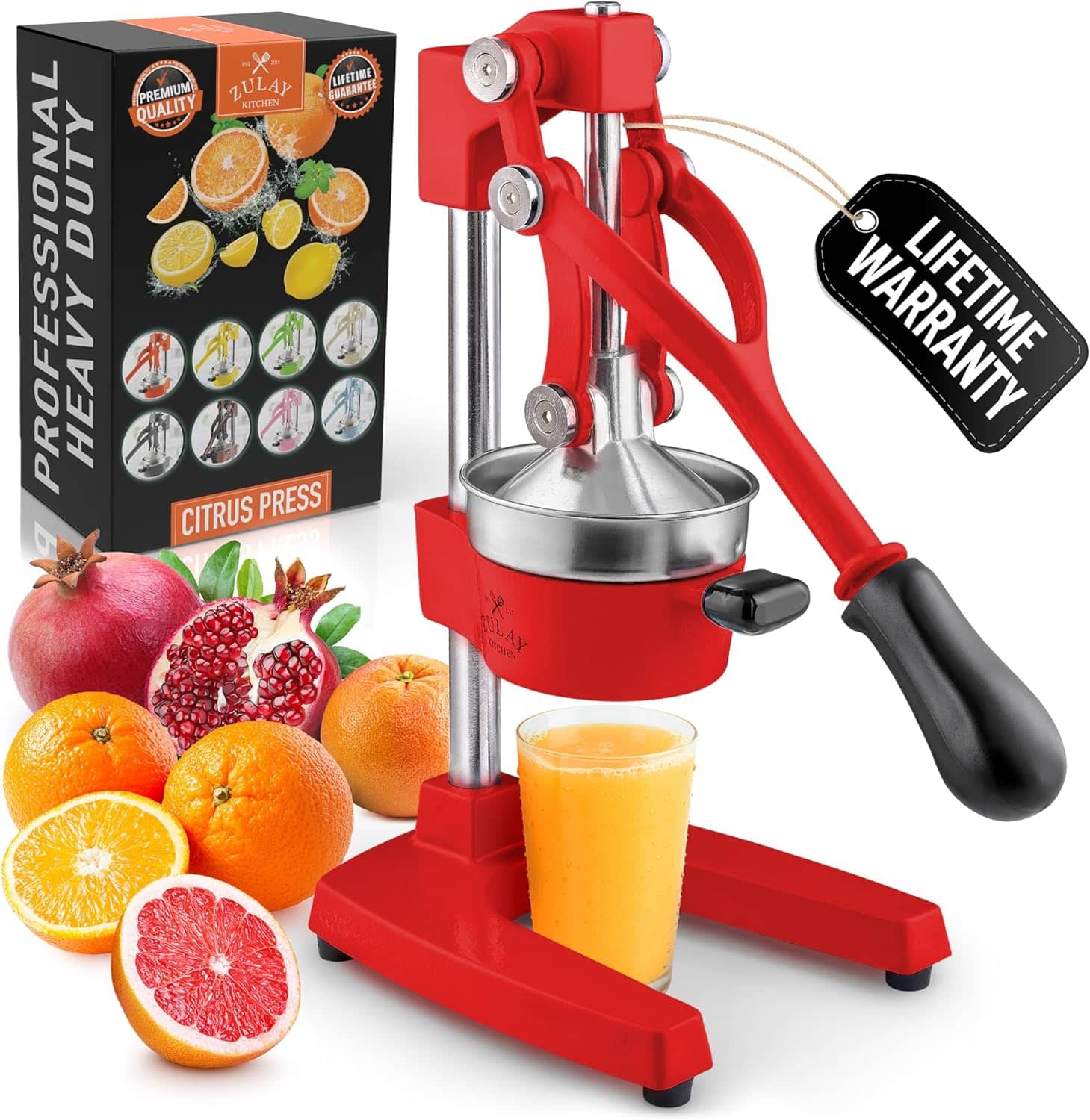 SHARP juicer press 赤色 Zulay Kitchen Cast Iron Manual Citrus Press & Orange