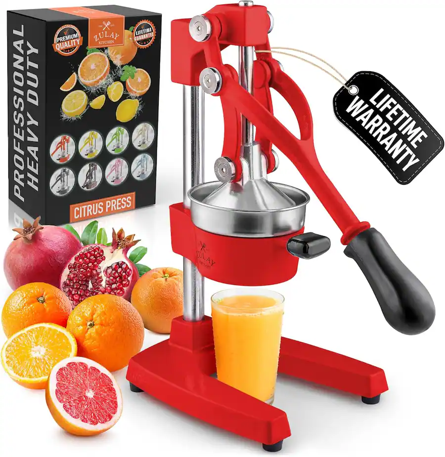 Zulay Kitchen Cast Iron Manual Citrus Press Orange Squeezer