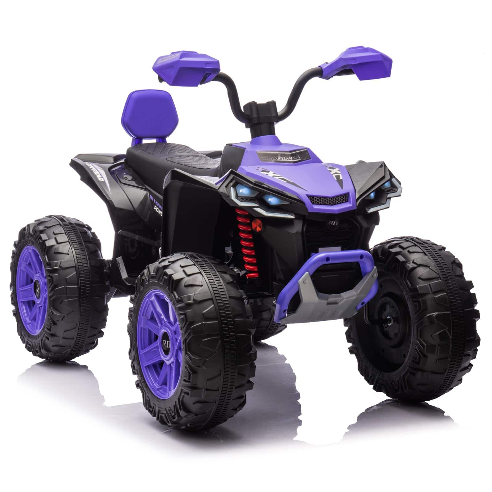 Homhougo - 24V 2-Seater Kids Ride-On ATV - Electric Off-Road Quad with Dual 550W Motors, LED Lights & MP3 Player - Purple