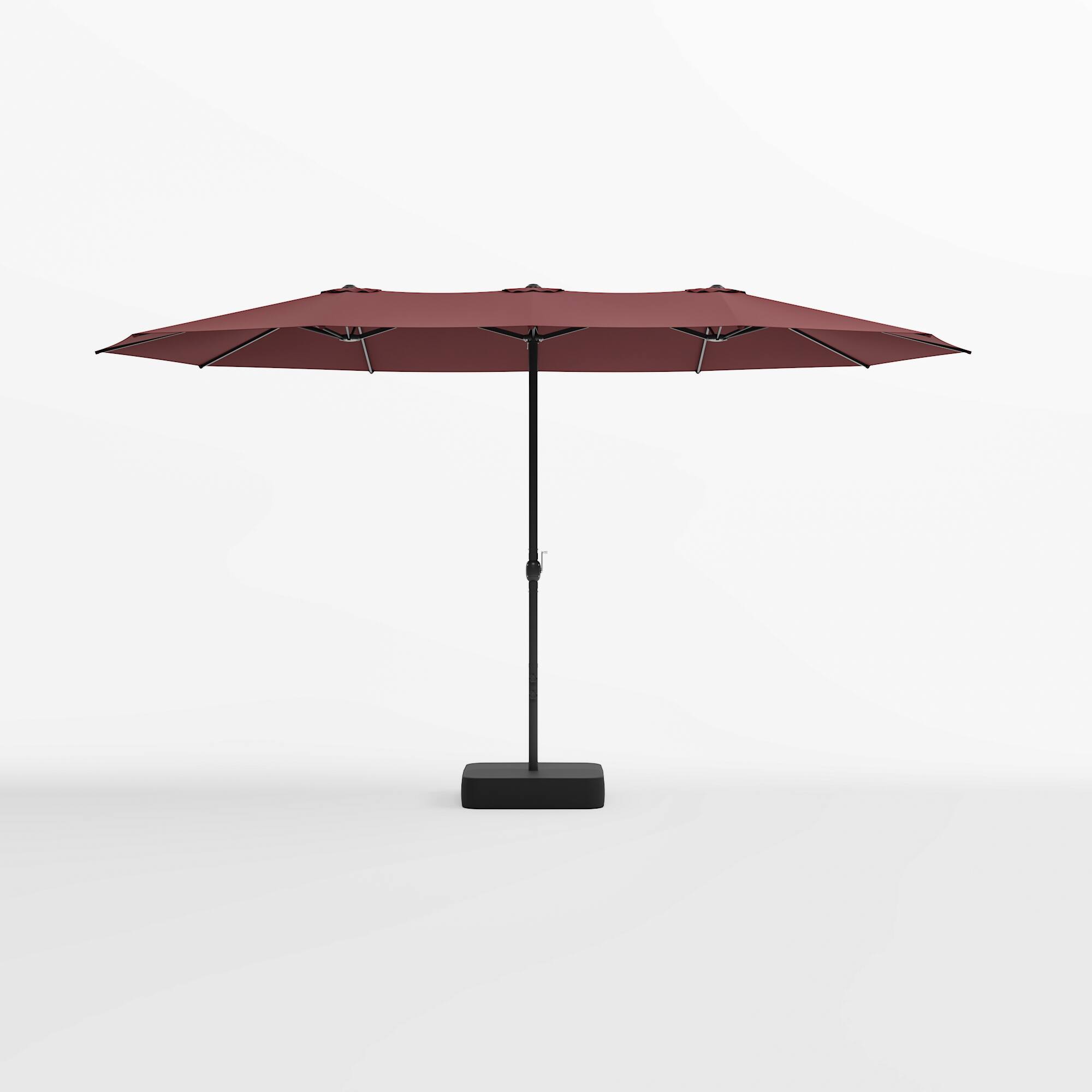 Alt View 9. Famapy - 15ft x 9ft Large Rectangular Outdoor Patio Umbrella with Weighted Base - Heavy-Duty Market Shade - Multiple Colors - Burgundy.