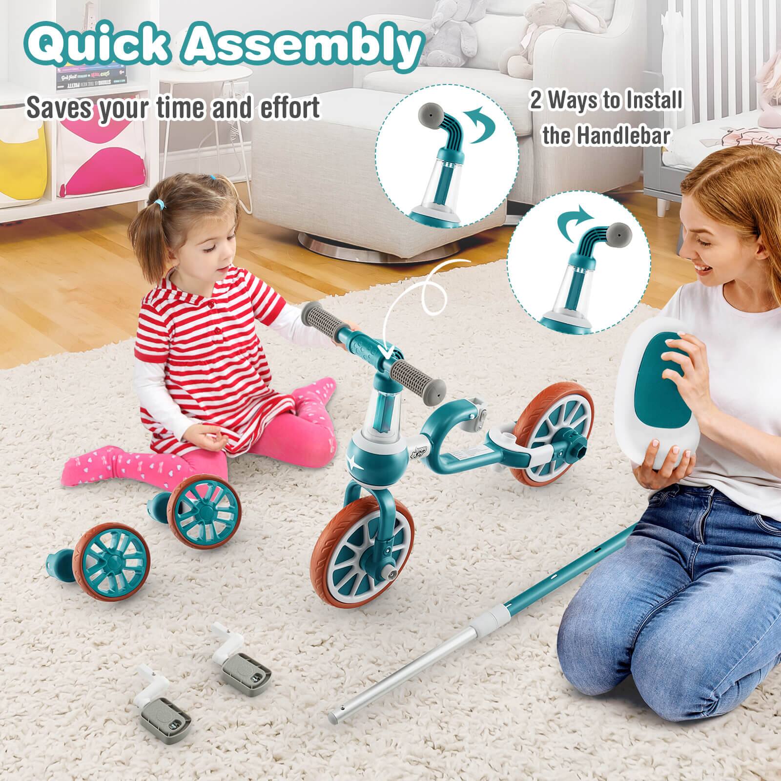 Quick Assembly  
Saves your time and effort  

2 Ways to Install the Handlebar