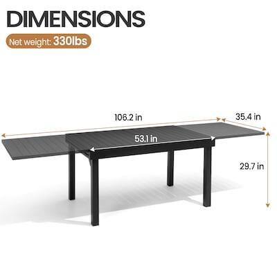 DIMENSIONS  
Net weight: 330lbs  
106.2 in  
35.4 in  
53.1 in  
29.7 in