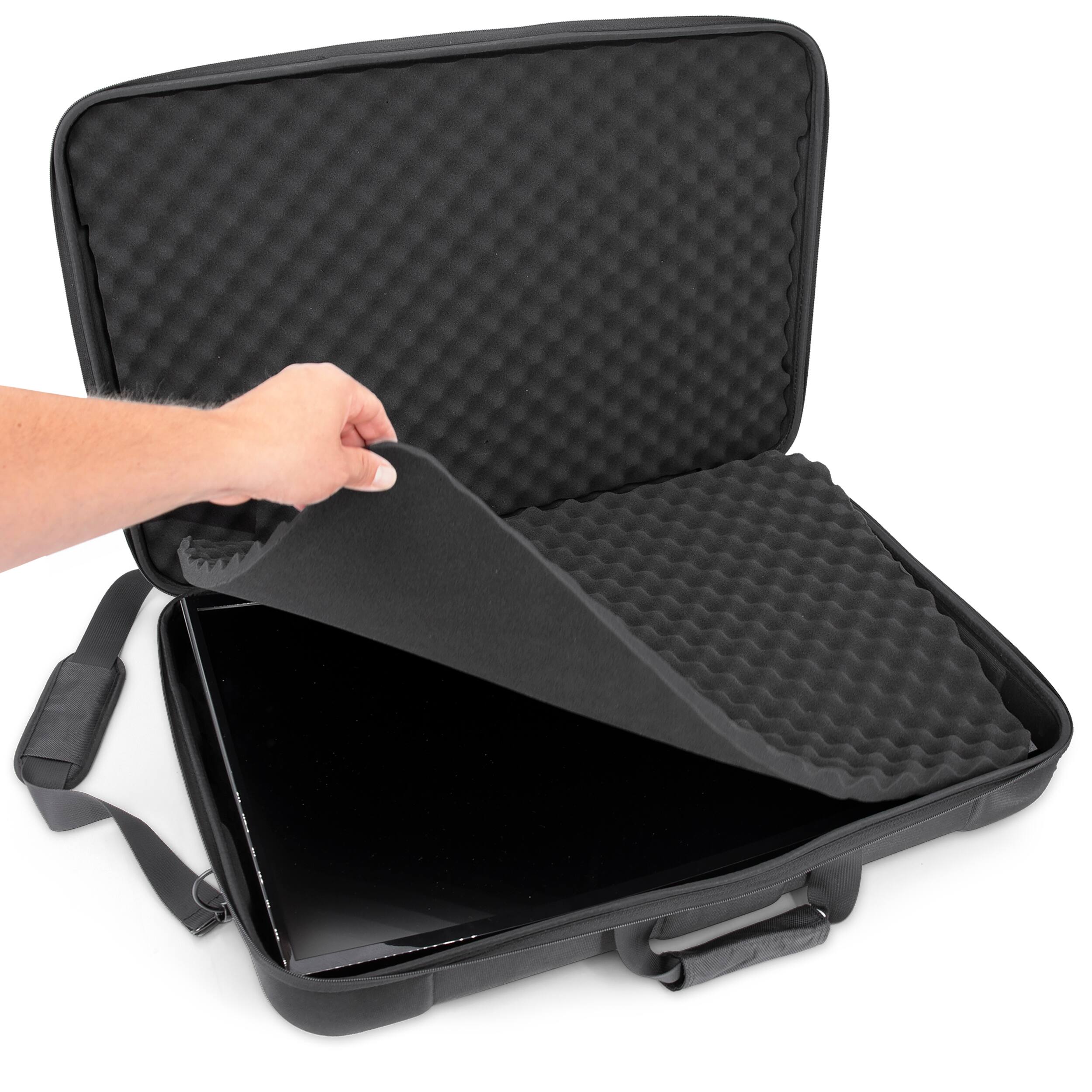 Alt View 5. CASEMATIX - Portable Monitor Case for 24"-29" Gaming Monitor, Laptop Screen, or TV – Hard EVA Shell, Foam Padding, Storage - Black.