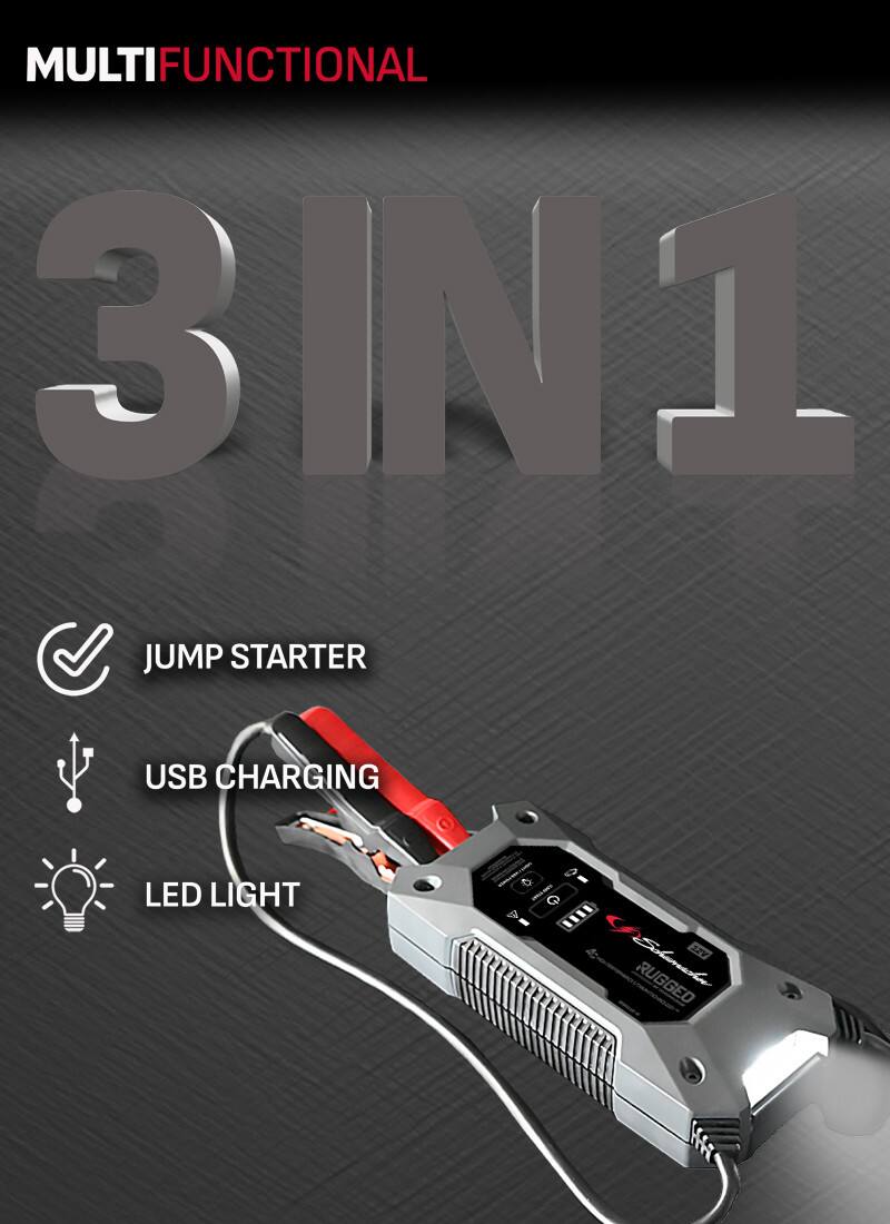 MULTIFUNCTIONAL 3 IN 1 JUMP STARTER USB CHARGING LED LIGHT