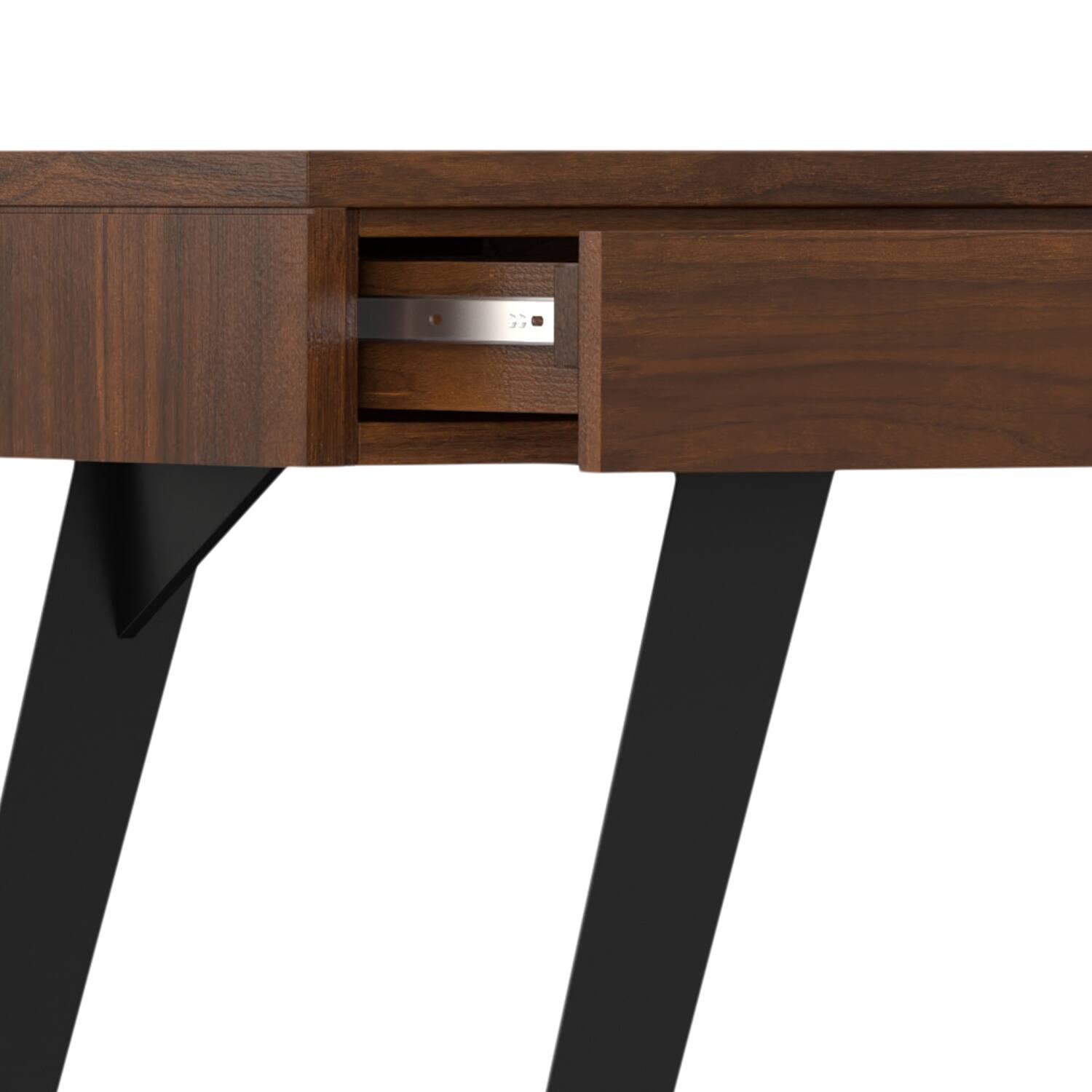 Alt View 8. Simpli Home - Lowry Modern Industrial 54 inch Wide Desk in Walnut - Walnut.