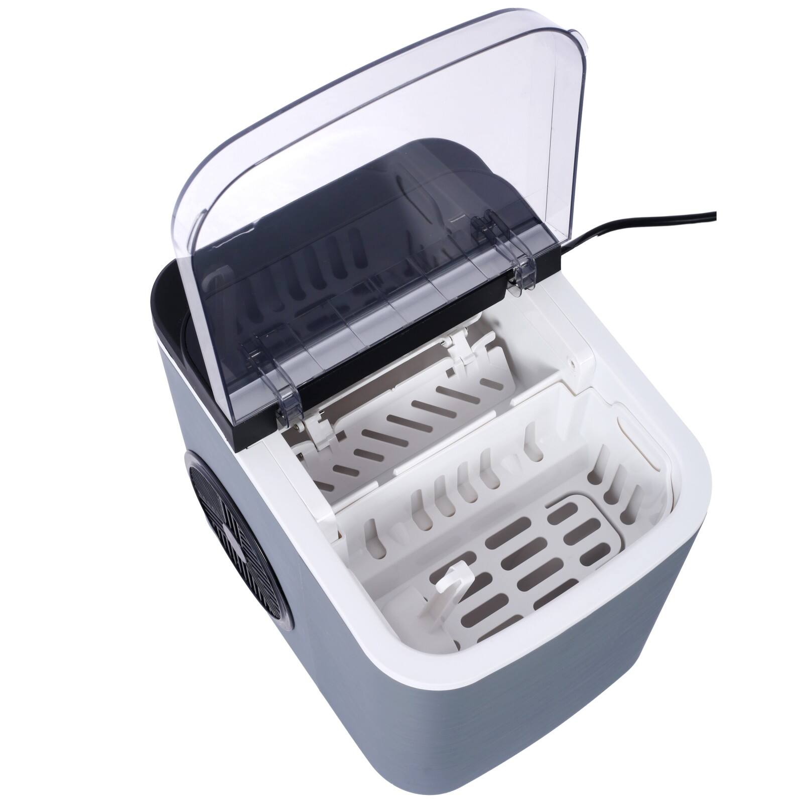Alt View 7. Ecooso - Portable Ice Machine, Self-Cleaning，Basket and Scoop, 9 Cubes in 6 Mins, 26 lbs per Day,ETL and FDA certificate. - Gray.