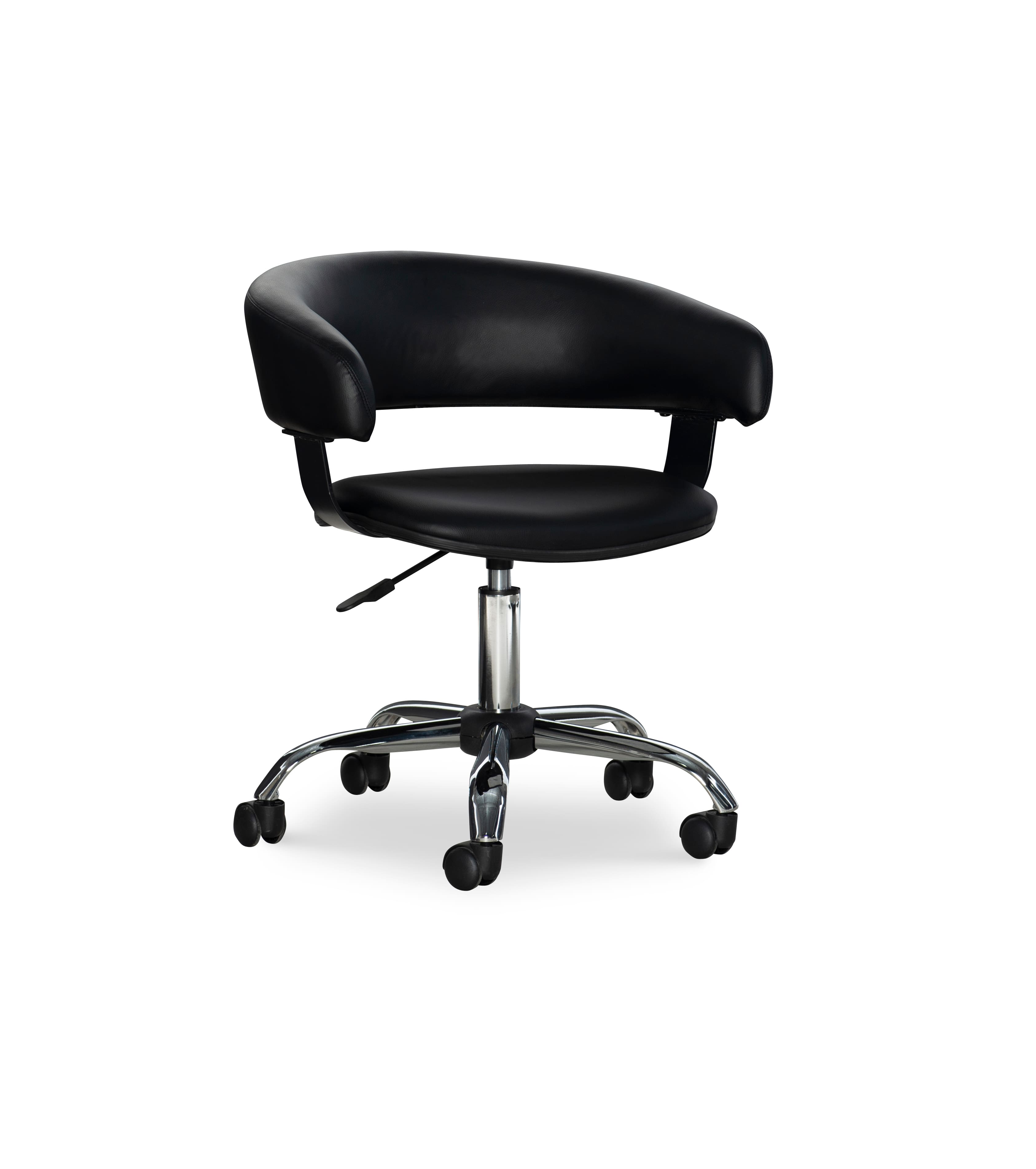 Front. Linon Home Décor - Simken Faux Leather Gas Lift Desk Chair - Black.