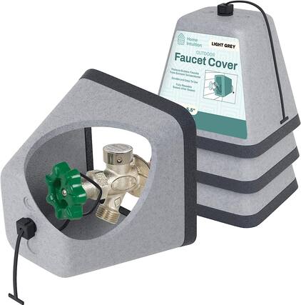 Home Intuition LIGHT GREY OUTDOOR Faucet Cover Protects Outdoor Faucets from Extreme Temperatures and is Durable and Easy to Use. Fully Reusable Season After Season. Size: 5.5"