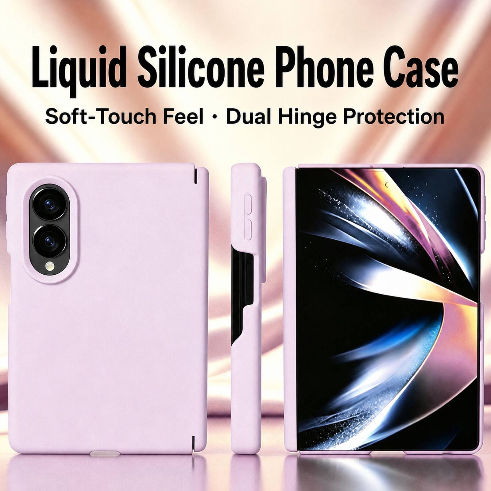 Liquid Silicone Phone Case  
Soft-Touch Feel • Dual Hinge Protection