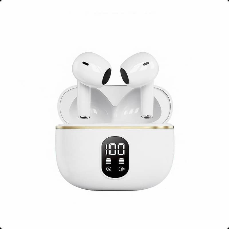 SKRAN - Wireless Earbuds Bluetooth -in Ear Earphones,with high-Definition Voice,LED Display Screen,for Gym, Commute & Home Use - White