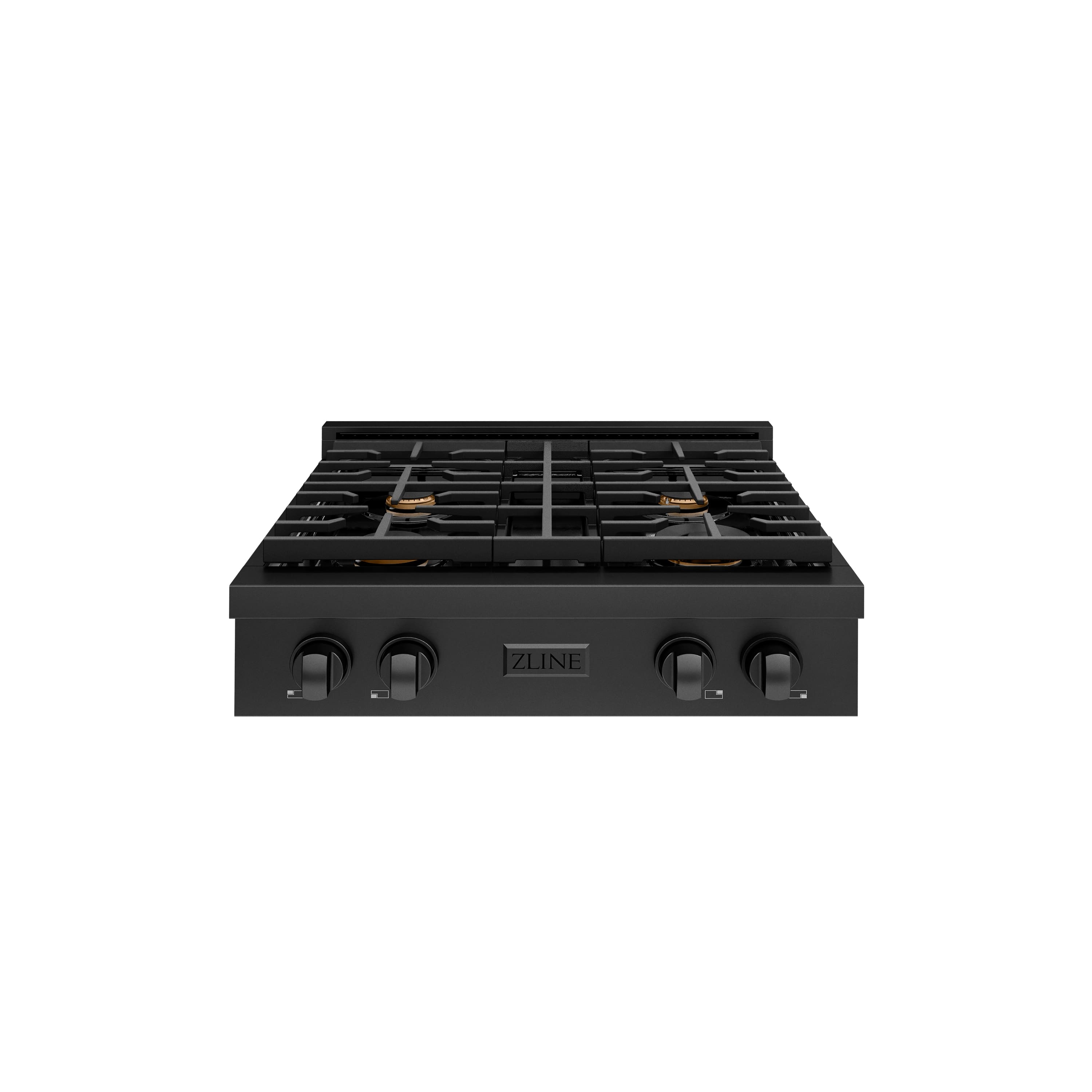 ZLINE - 30 in. Paramount Gas Rangetop with 4 Brass Burners (SRTB-BR-30) - Black Stainless Steel - Front_Zoom