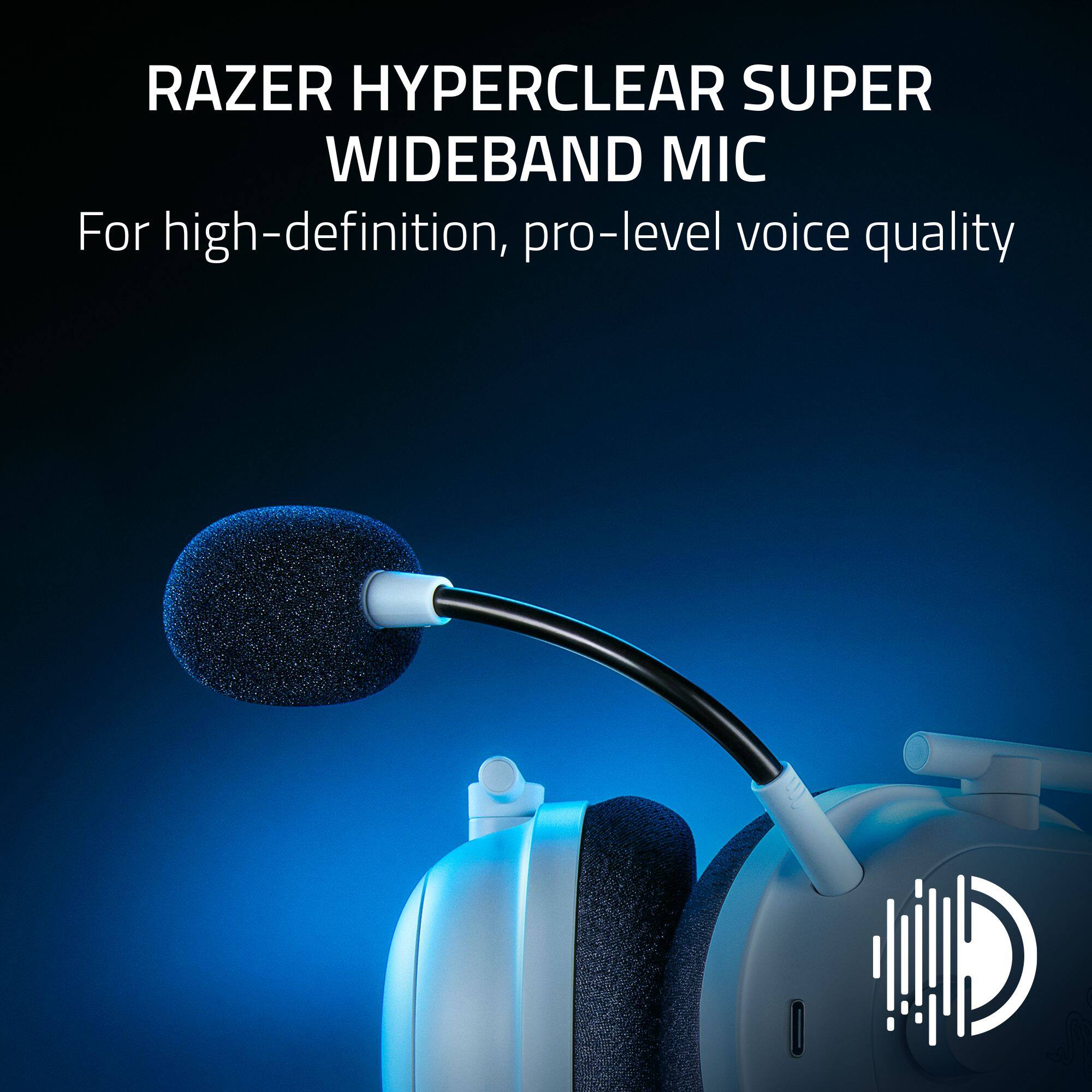 RAZER HYPERCLEAR SUPER WIDEBAND MIC For high-definition, pro-level voice quality