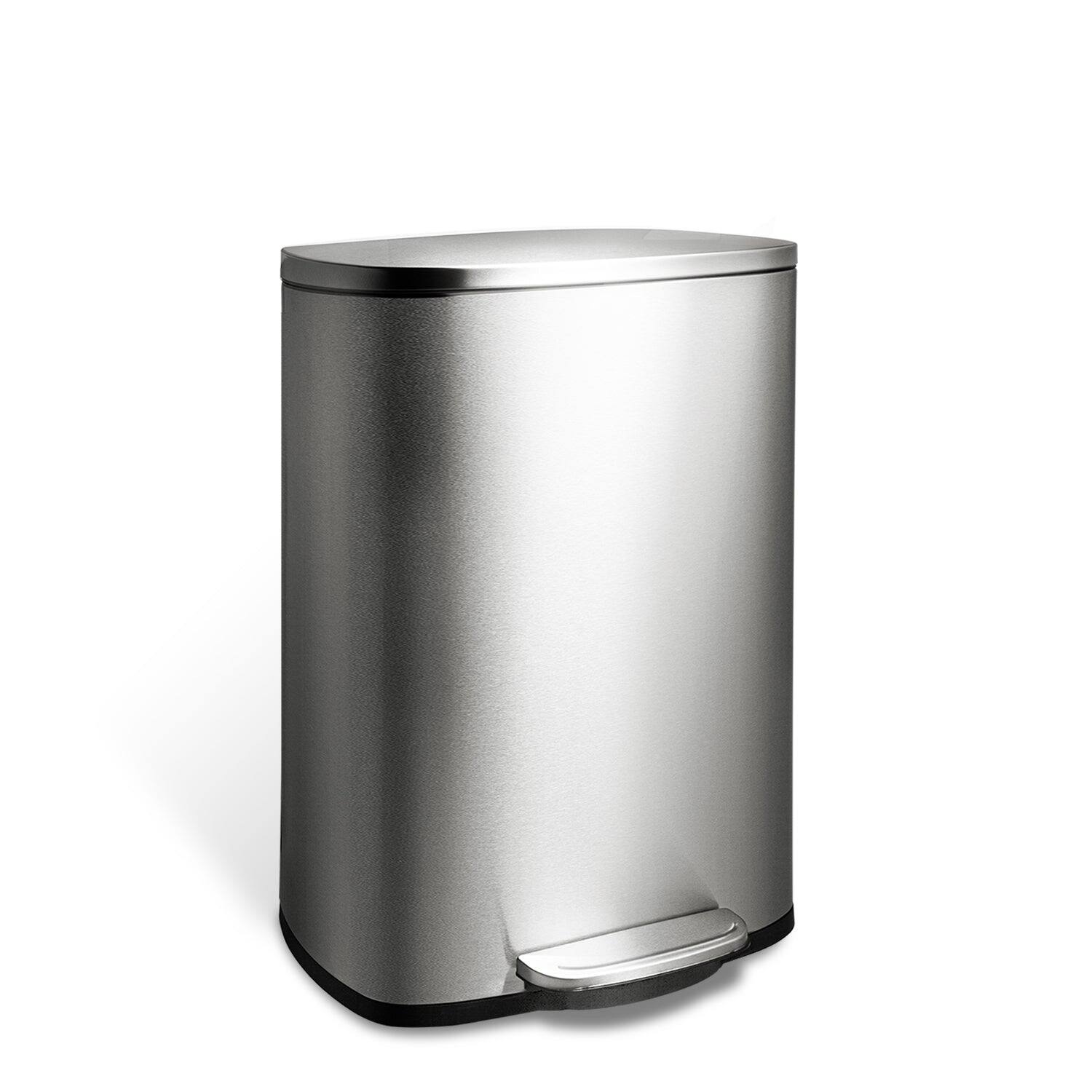 Angle. Nine Stars - Rectangular Step Trash Can 13.2 Gallon.