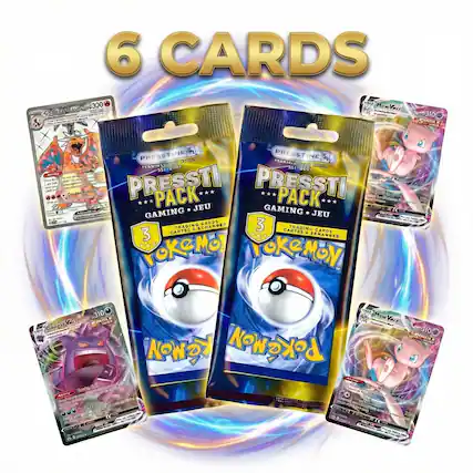 6 CARDS
- Charizard V 300
- Mew V 310
- Gengar V 310
- Cindelé
- Mew V 310
- Gengar V 310
PACKS:
- 3 PRESSSTI PACKS
- 3 TRADING CARDS
GAMING - JEU
CARTE A COLLECTIONNER
CARDS & TRADING
TOKÉMON