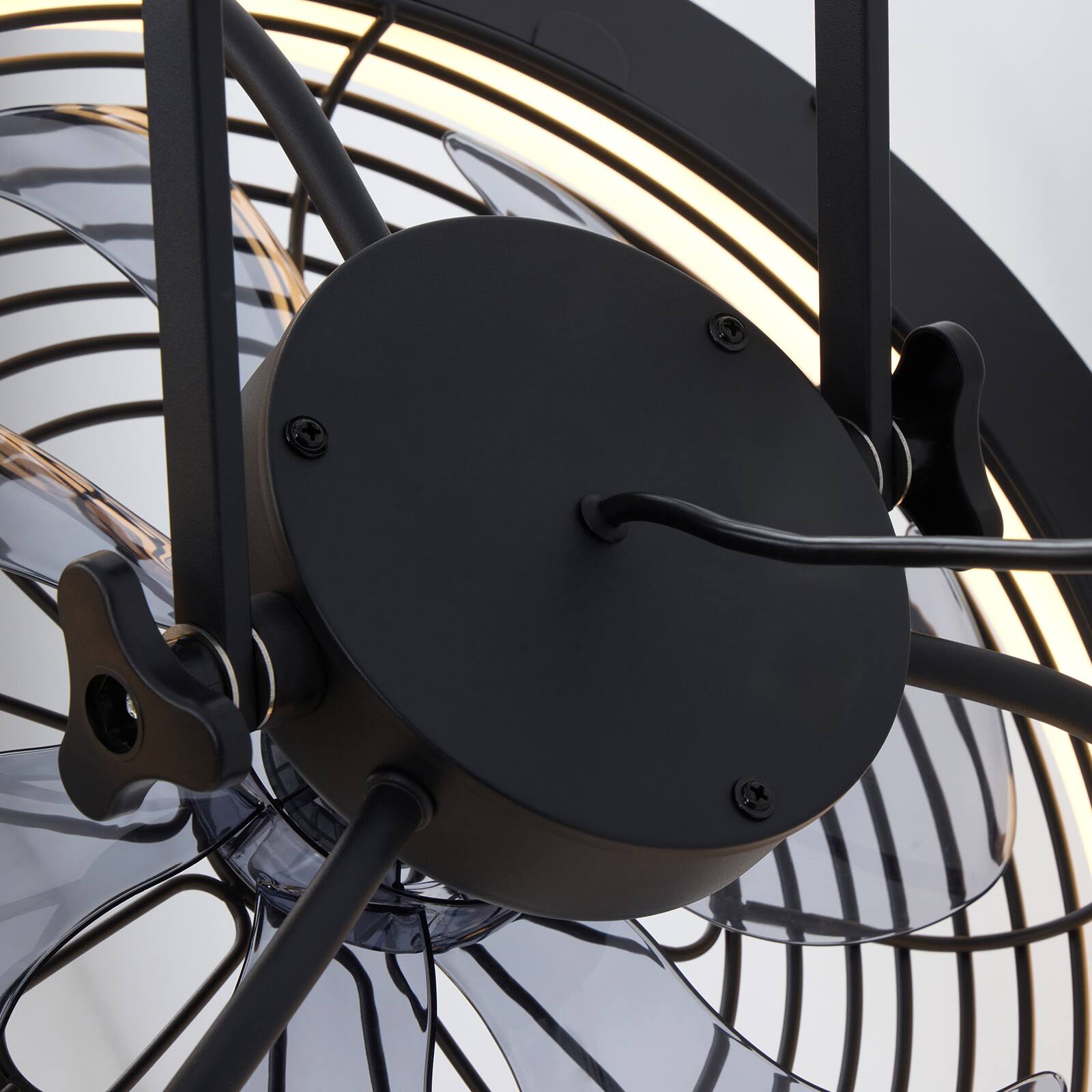 Alt View 7. Siljoy - 20 In Modern Black Wall Mounted Fan Light with LED Lights for Bedroom Living Room Office and Covered Patio - Black.