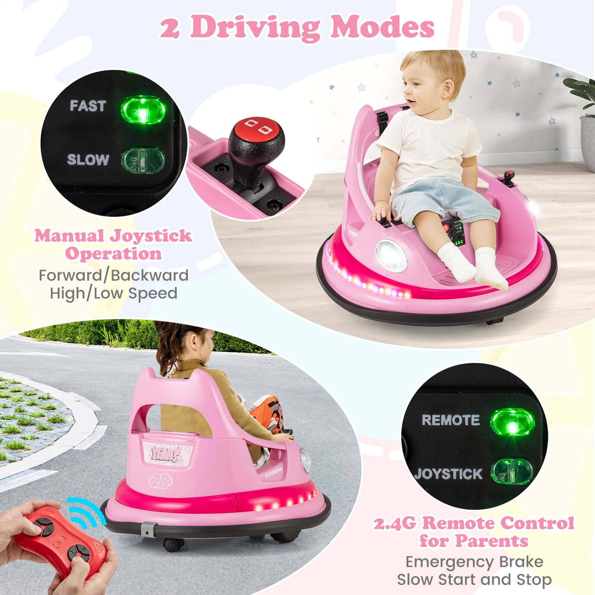 2 Driving Modes

Manual Joystick Operation
Forward/Backward
High/Low Speed

2.4G Remote Control for Parents
Emergency Brake
Slow Start and Stop