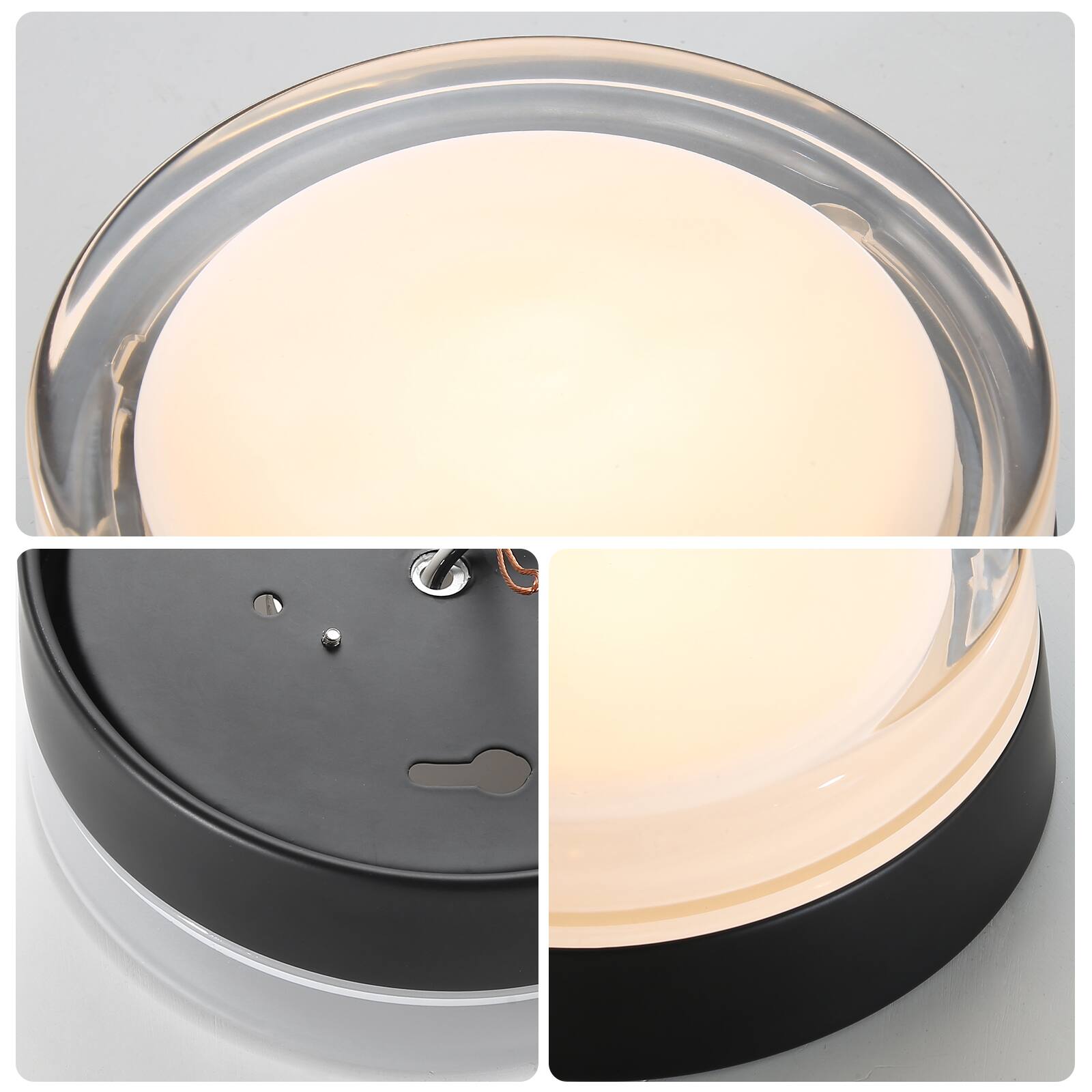 Alt View 2. Sofucor - 4PC 6'' Modern Flush Mount Ceiling Light Fixture LED Ceiling Lamp Pendant Chandelier Flush Mount LED Fixture For Bedroom - Black.