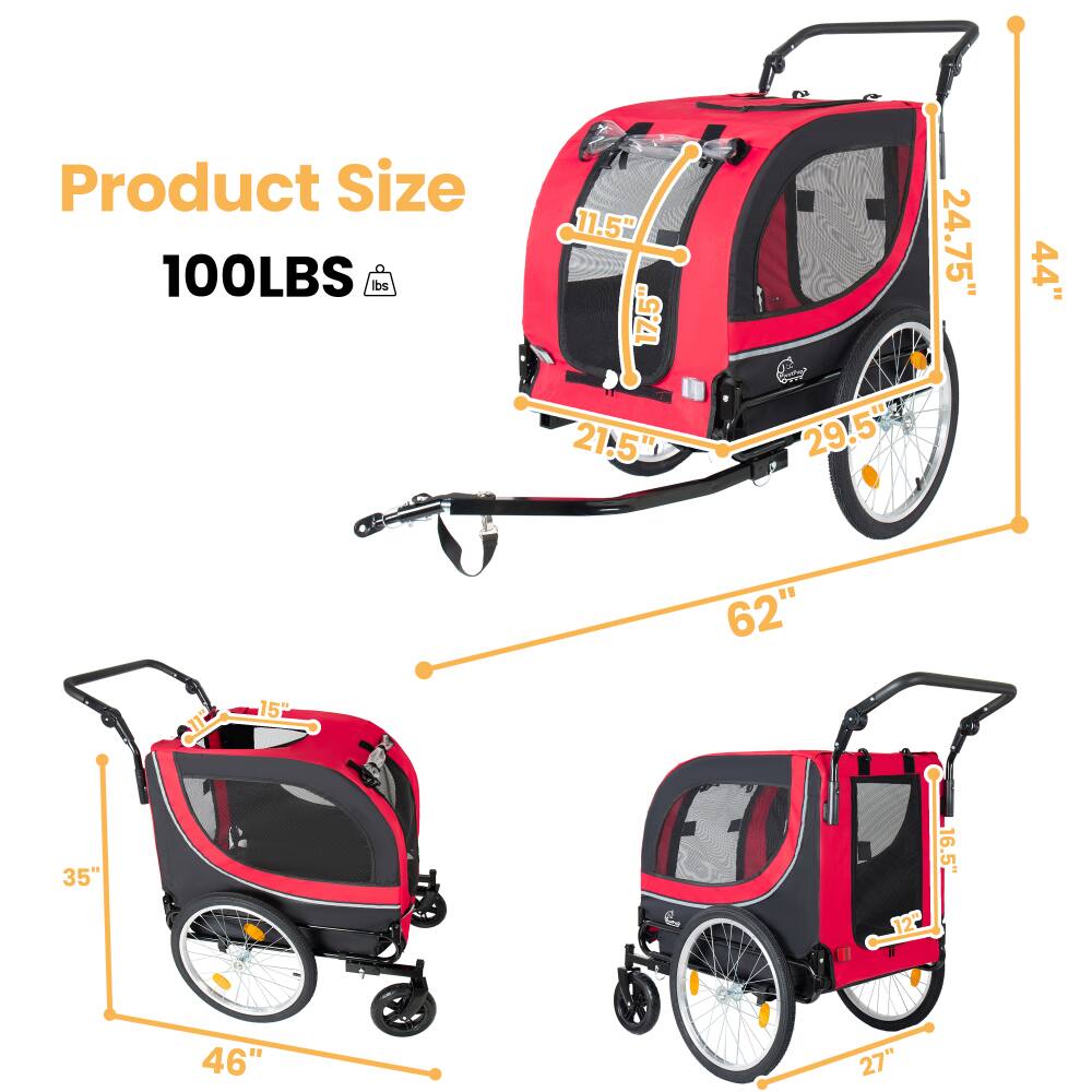 Product Size  
100LBS  
11.5"  
17.5"  
21.5"  
29.5"  
24.75"  
44"  
62"  
15"  
35"  
16.5"  
46"  
27"