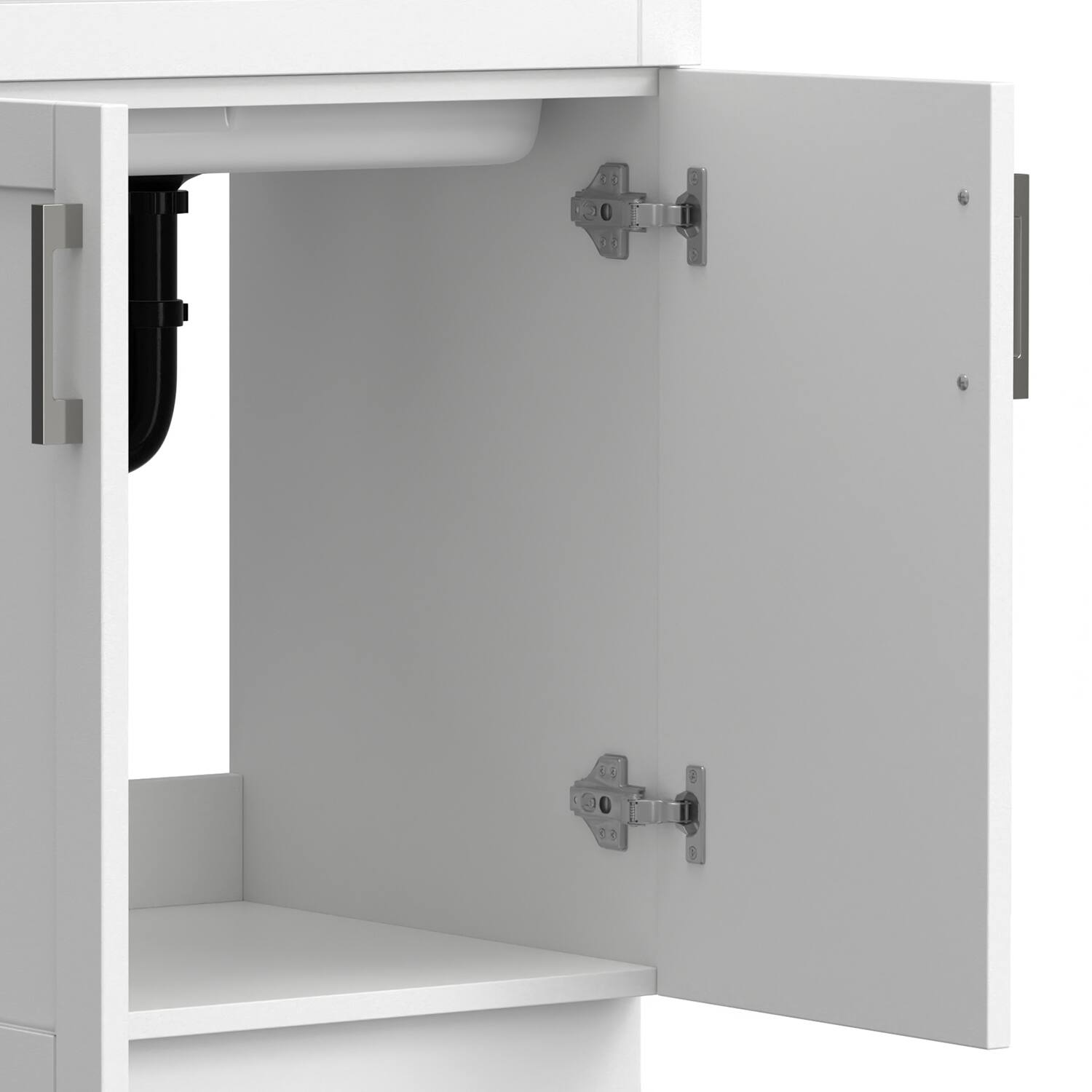 Alt View 8. Simpli Home - Hennessy Deluxe All-In-One 28-inch Laundry Cabinet with Faucet and ABS Sink - Pure White.