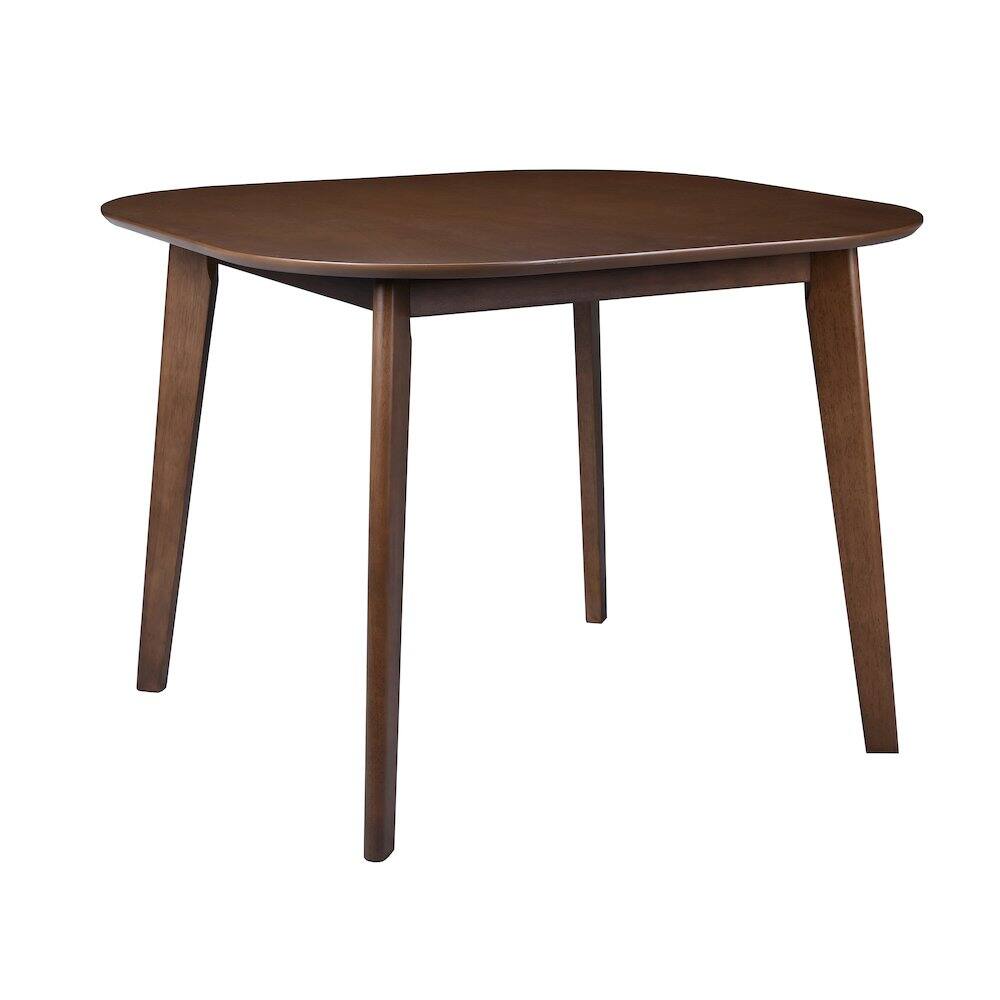 Front. New Classic Furniture - Miller 39" Wood Square Dining Table in Walnut - Brown.