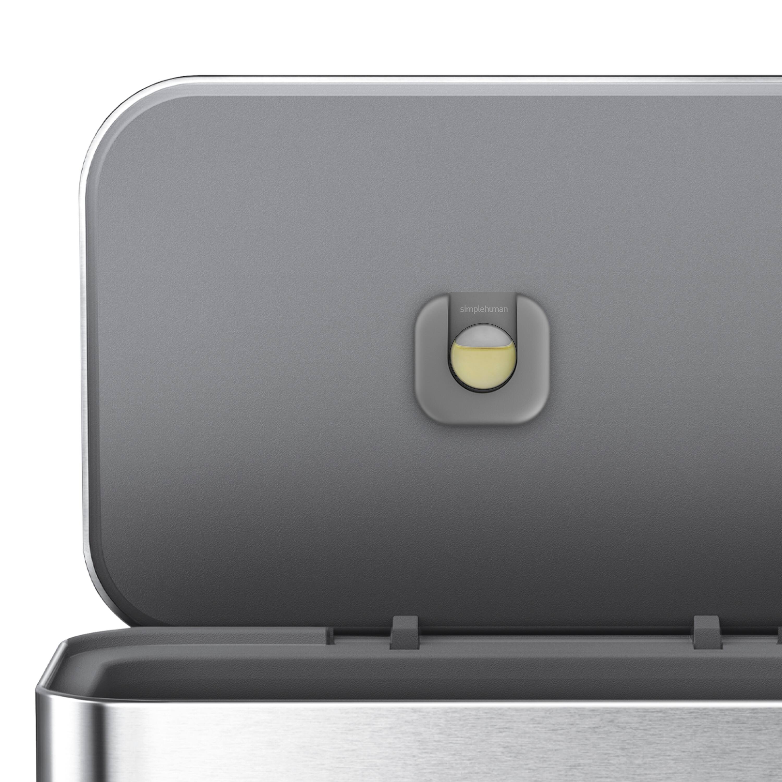 Alt View 16. simplehuman - 55 Liter Rectangular Hands-Free Kitchen Step Trash Can with Soft-Close Lid - Brushed Stainless Steel.