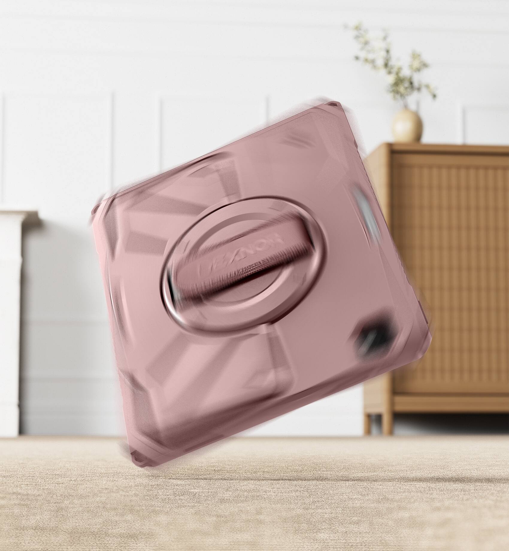 Alt View 5. Dexnor - Rugged Case for iPad Pro 13 inch M5 2025/M4 2024 with 360° Rotating Hand Strap, Screen Protector, Pencil Holder - Peony Pink.