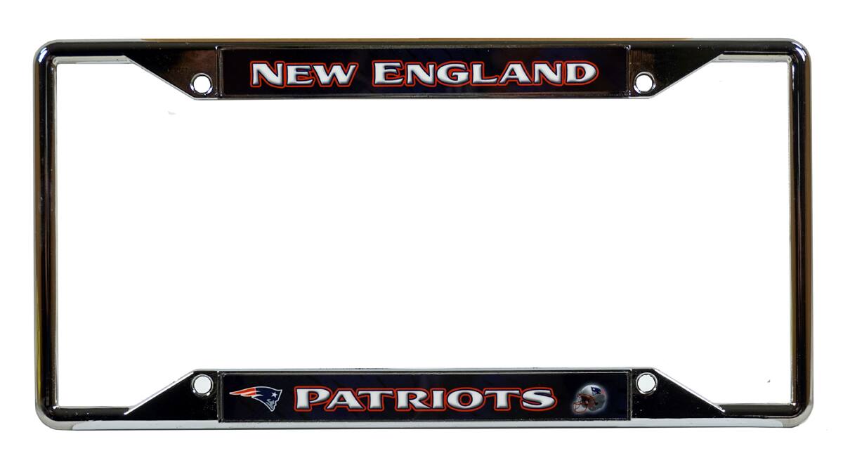 New England Football Patriots Chrome EZ View License Plate Frame
