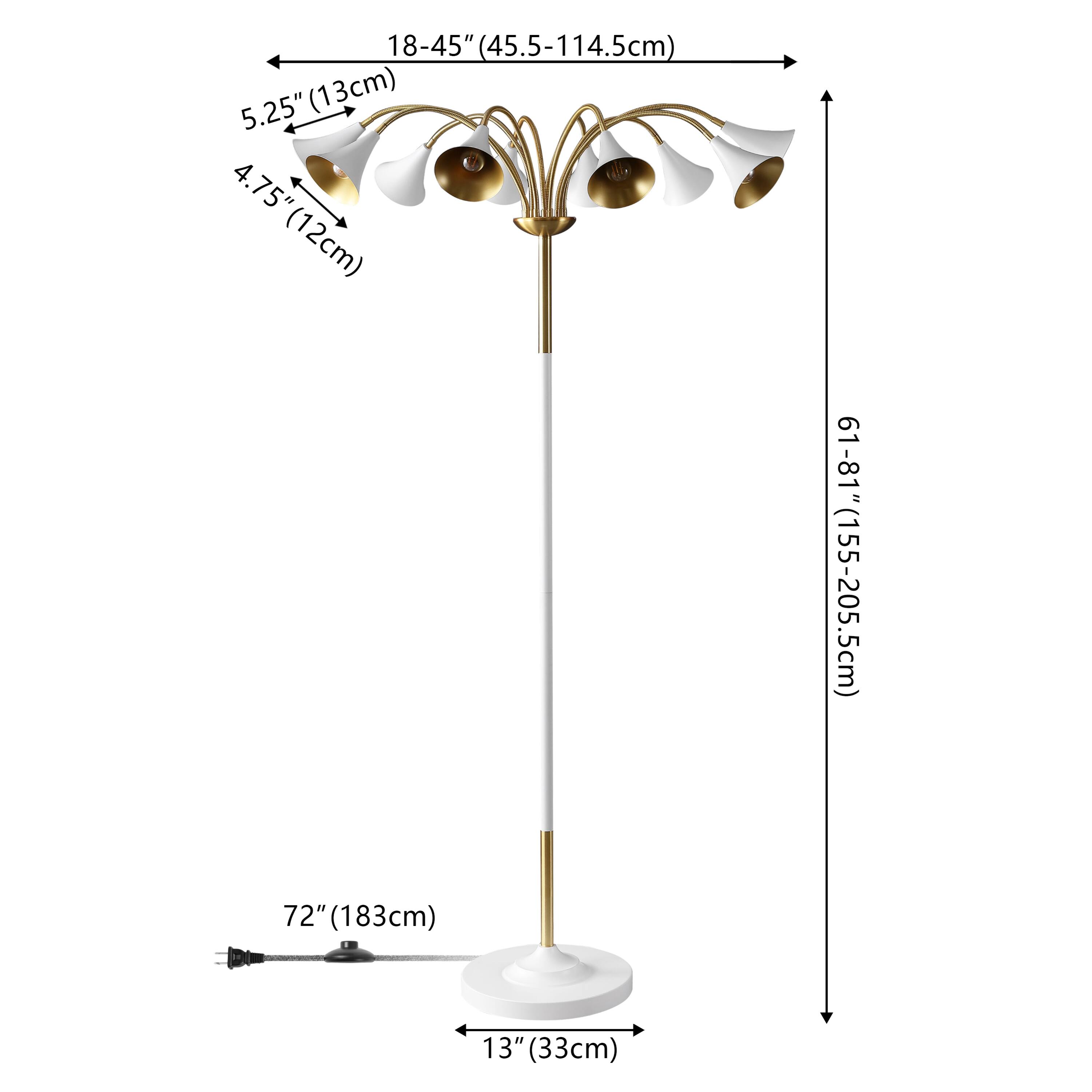 18-45" (45.5-114.5cm)  
5.25" (13cm)  
4.75" (12cm)  
61-81" (155-205.5cm)  
72" (183cm)  
13" (33cm)