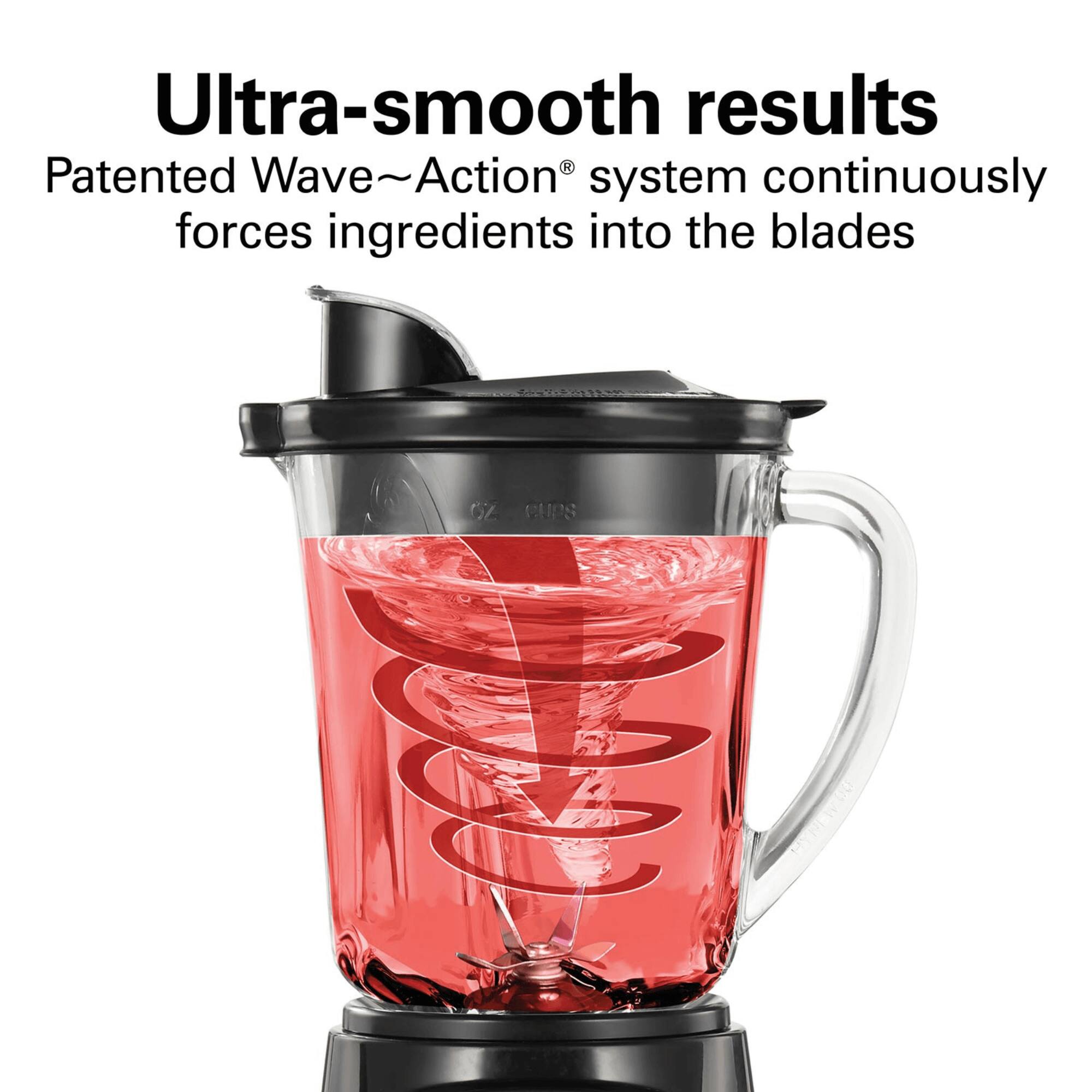 Ultra-smooth results

Patented Wave~Action system continuously forces ingredients into the blades