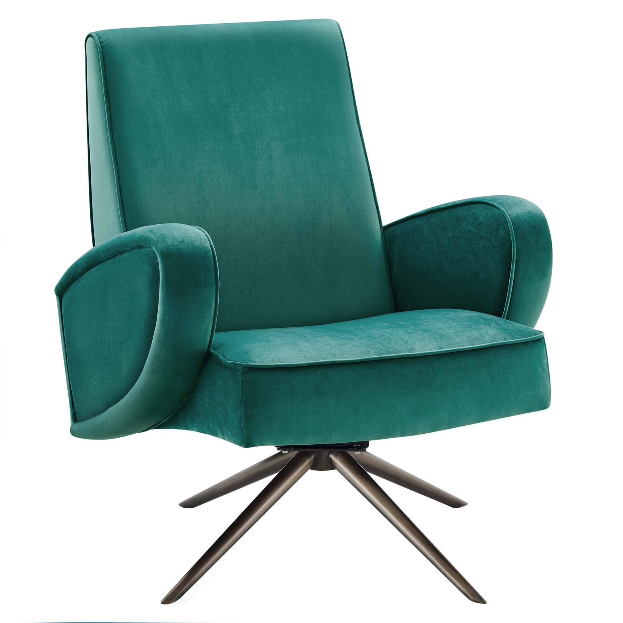 Angle. Modway - Superior Performance Velvet Swivel Chair by Modway - Teal.
