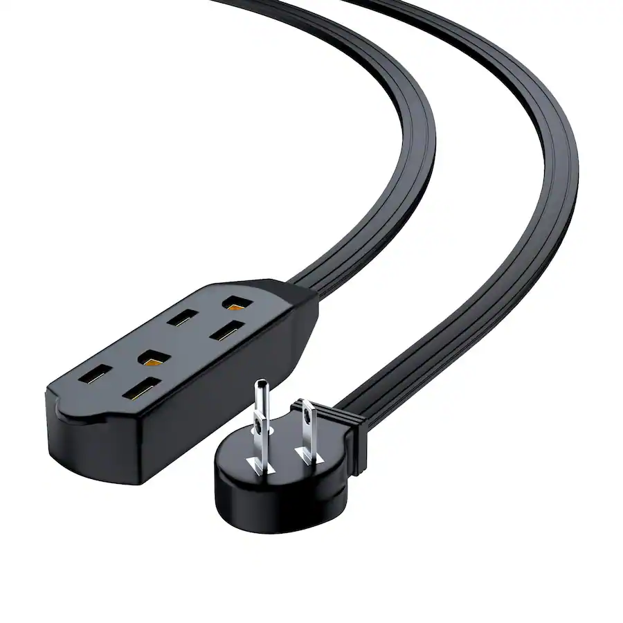 Electrical Plug With String Maximm 25 ft Flat Plug Extension Cord/Wire, Multi Outlet 3 Prong Angled ...