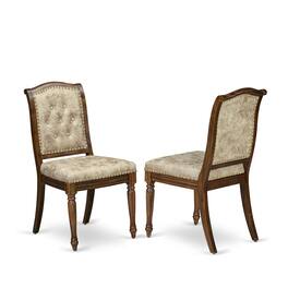 East West Furniture - Upholstered Dining Chairs Set of 2 - Brown