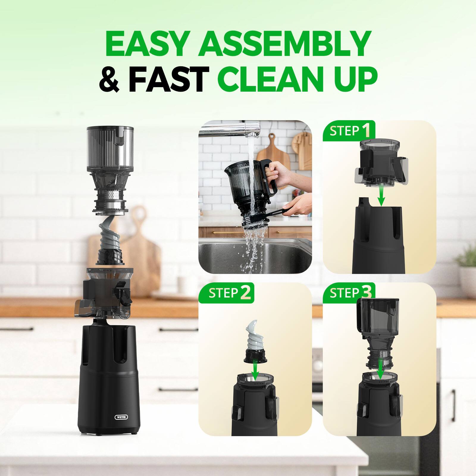 EASY ASSEMBLY & FAST CLEAN UP

STEP 1

STEP 2

STEP 3