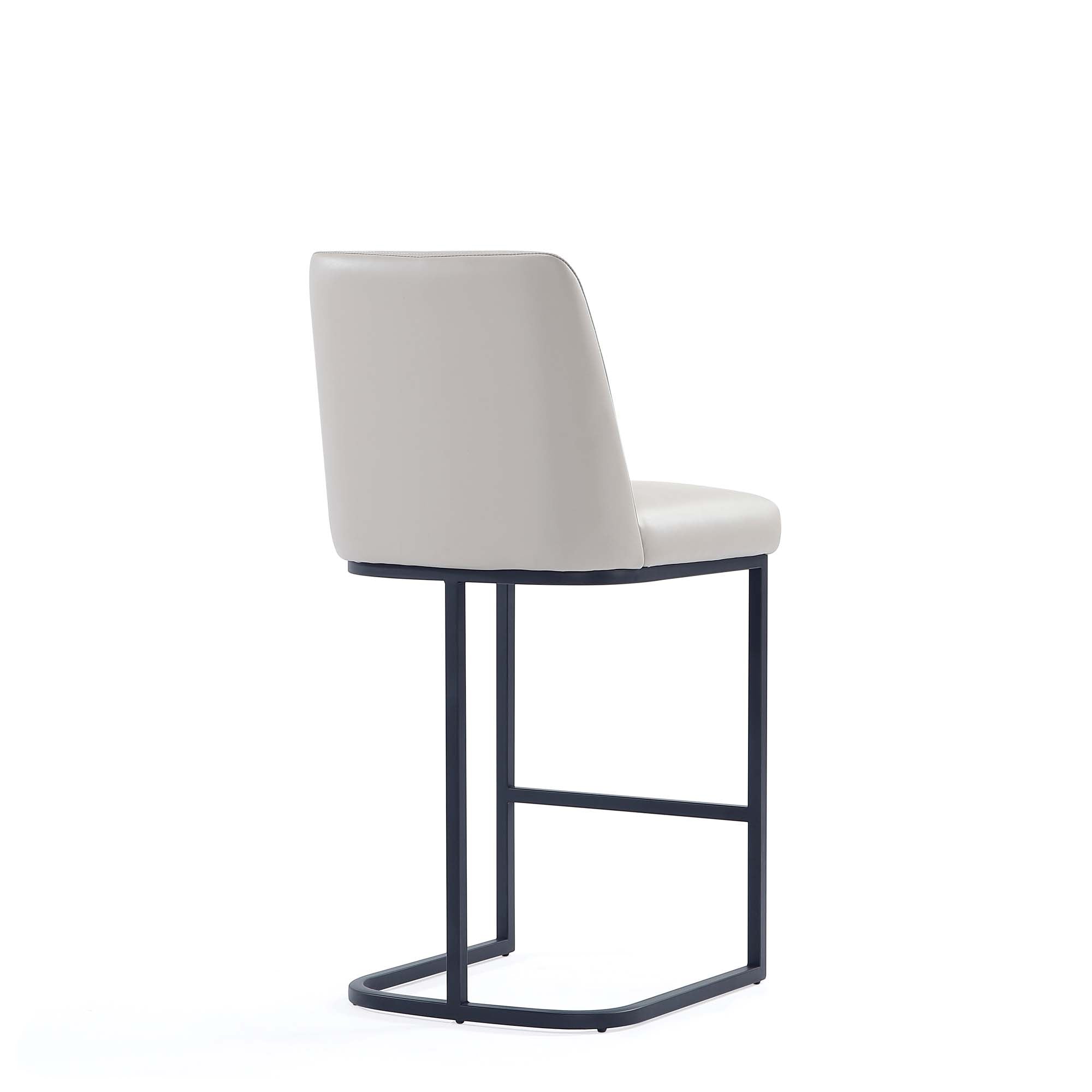 Alt View 7. Manhattan Comfort - Serena Modern Metal Upholstered Counter Stool - Set of 2 - Light Gray.