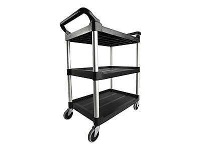 Alt View 1. RubberMaid - Rubbermaid 3-Shelf Plastic/Poly Mobile Utility Cart with Swivel Wheels - Black.
