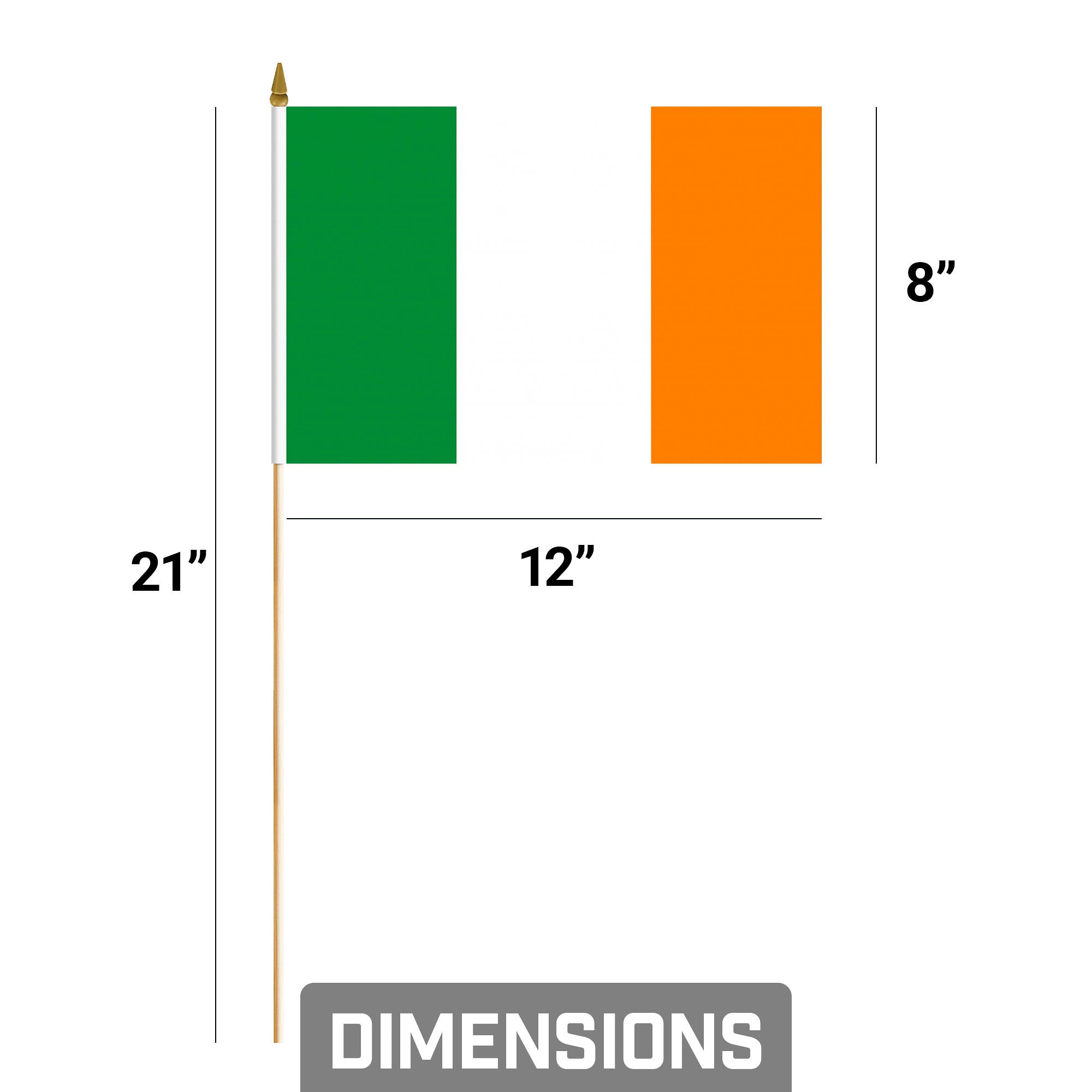 8" x 21" x 12" DIMENSIONS