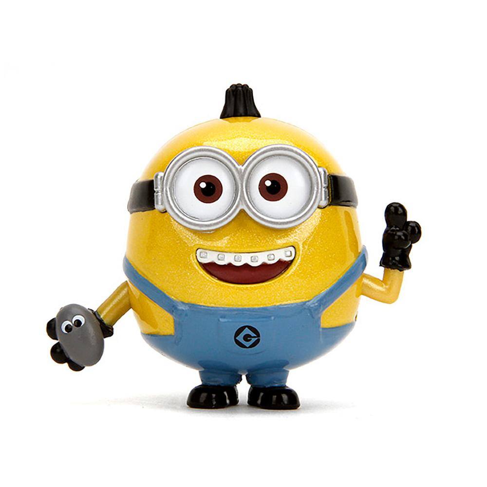 Left. Jada - Set of 4 Diecast Figures "Minions" (2015) Movie "Metalfigs" Series Diecast Models by Jada - Multicolor.